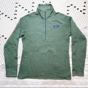 Patagonia Better Sweater 1/4 Zip Pullover Jacket Sweatshirt Green Women Medium